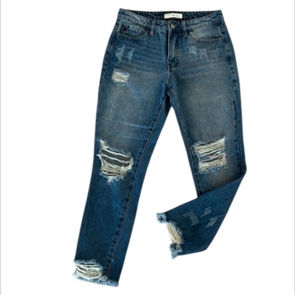 KANCAN High Rise Ankle Skinny Jeans Frayed Size 26 KC5161M